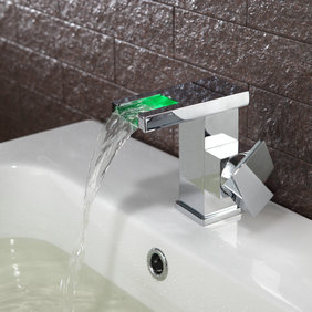 Contemporary Color Changing LED Bathroom Sink Tap - T0828F