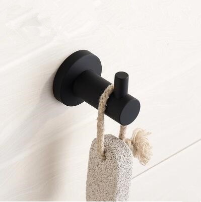 Black Featured Rubber Paint Bathroom Accessory Robe Hook BG045R