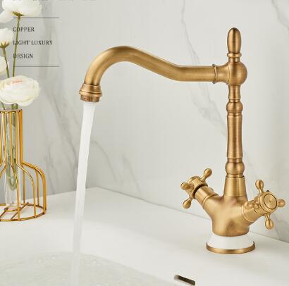 Vintage Taps for Bathroom Basin Antique,Dual Handle Mixer Sink Taps,With 360° Swivel Spout T0170A Vintage Taps for Bathroom Basin Antique,Dual Handle Mixer Sink Taps,With 360° Swivel Spout T0170A