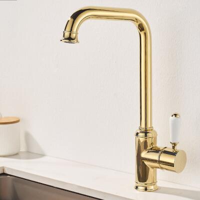 Antique Gold 360°Swivel Spout Single Handle Full Copper Kitchen Sink Tap T02001G Antique Gold 360°Swivel Spout Single Handle Full Copper Kitchen Sink Tap T02001G