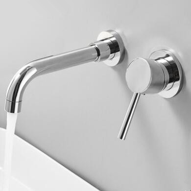 Brass Concealed Installation Chrome Wall Mounted Bathroom Sink Tap T0235C