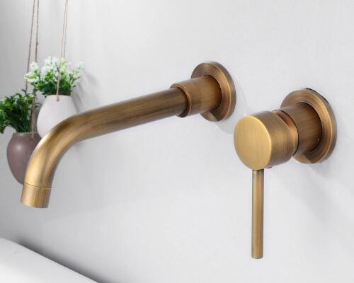 Antique Brass 360 °Swivel Spout Single Handle Wall Mounted Basin Taps T0246A Antique Brass 360 °Swivel Spout Single Handle Wall Mounted Basin Taps T0246A