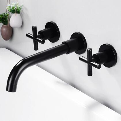 Black Concealed Installation Wall Mounted Swivel Spout Bathroom Sink Tap T0375B Black Concealed Installation Wall Mounted Swivel Spout Bathroom Sink Tap T0375B