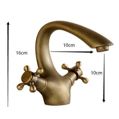 Antique Brass Centerset Two Handles Bathroom Sink Tap T0402A
