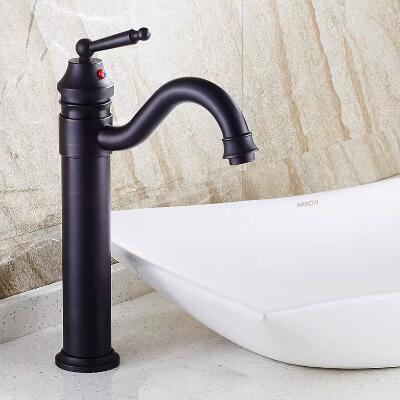 Traditional Style Black Bronze Brass Finish Countertop Bathroom Sink Tap T0404BH