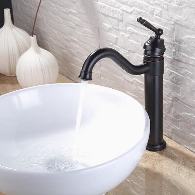 Traditional Style Black Bronze Brass Finish Countertop Bathroom Sink Tap T0404BH