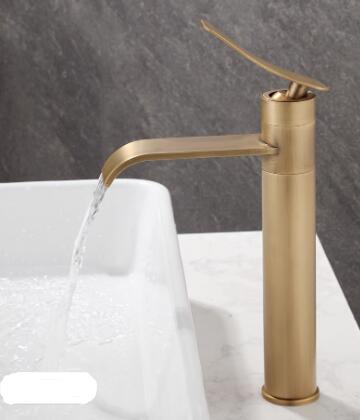 Antique Brass Single Handle Mixer Waterfall Bathroom Sink Taps T1078AH - Click Image to Close