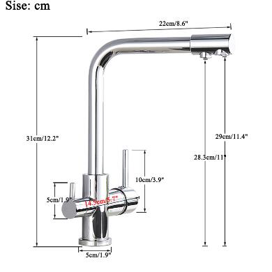 Three Way Kitchen Mixer Tap Pure Water Filter RO Taps Finished By Nickel Brush T3301S