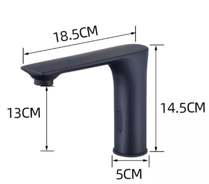 Copper Black Automatic Single Cold Wash Basin Bathroom Sink Taps TA0199