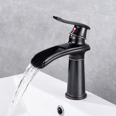 Vintage Black Bronze Brass Basin Tap Old Style Waterfall Bathroom Sink Tap TB0218B Vintage Black Bronze Brass Basin Tap Old Style Waterfall Bathroom Sink Tap TB0218B