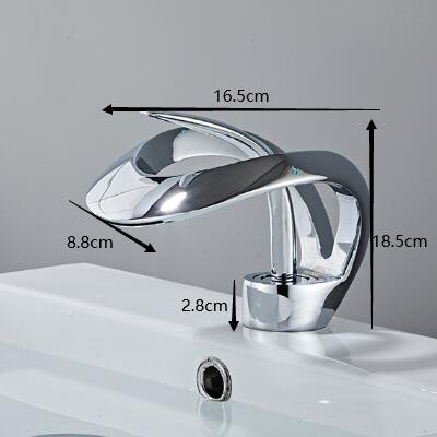 Modern Waterfall Chrome Bathroom Single Handle Basin Sink Mixer Tap TC0358