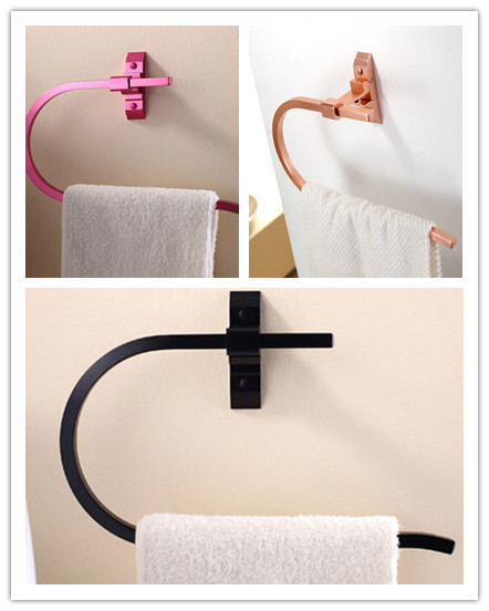 3 Colors To Choose Brushed Space Aluminum Fashion Bathroom Towel Ring Hot Sale TC0896