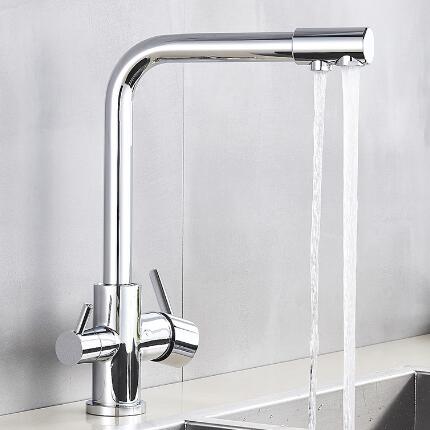 Chrome Brass Purified Water Hot and Cold Three Way Kitchen Tap TC3301