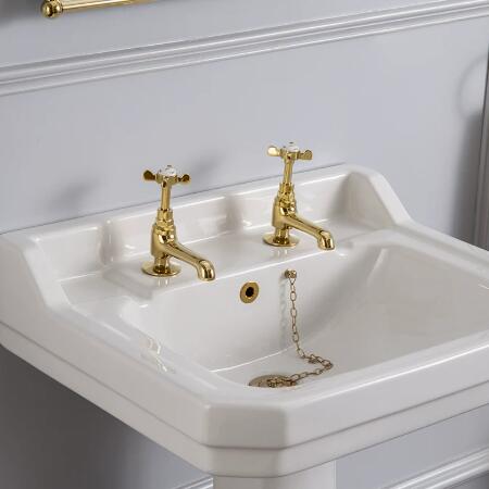 Traditional Gold Brass Taps Double Hole Double Handle Column Classical Retro Bathoom Sink Taps TG0388 Traditional Gold Brass Taps Double Hole Double Handle Column Classical Retro Bathoom Sink Taps TG0388