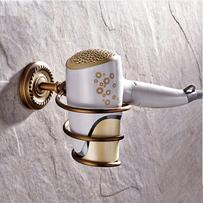 Antique Brass Bathroom Accessory Hair Dryer Holder THD069