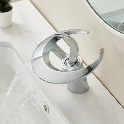 High-end Bathroom Hot And Cold Copper Basin Waterfall Tap TW0378B High-end Bathroom Hot And Cold Copper Basin Waterfall Tap TW0378B